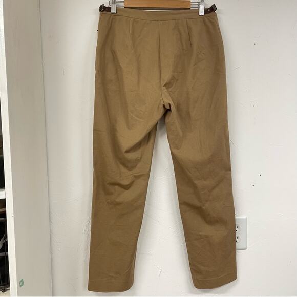 Lauren Ralph Lauren Tan High Rise Straight Leg Trouser Pants 12P Dark Academia - Picture 10 of 14